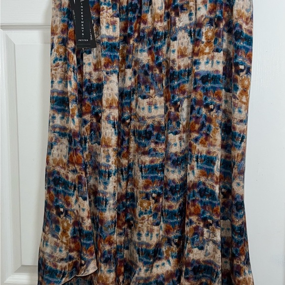 Lysse Petites Skirt Abstract Print Handkerchief Hem Flowy Boho Chic - Picture 3 of 3